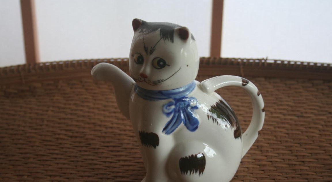 【最終お値下げ】大橋陶器　猫さん　招き猫　ティーポット