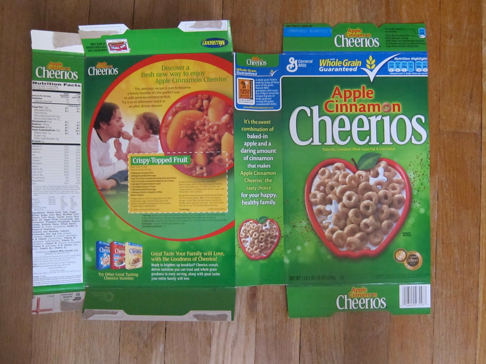 flattened cereal box