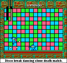 One of these Mega Mans (Mega Men?) is about to get owned. But which one?! Clone wars.