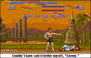 Adon was so devastated by the sheer suck of this game that he called into work sick until Street Fighter Alpha came out. Adon't.