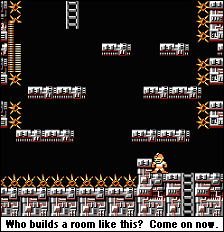 The platforms are all moving, too. Stupid. Spikes.
