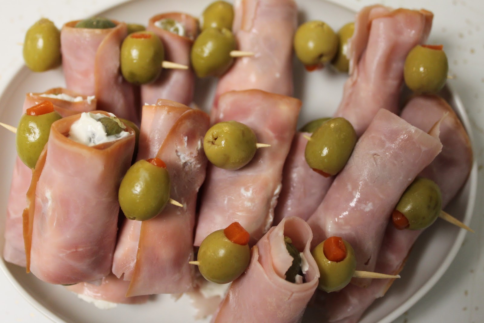 Rhubarb and Venison CreamCheeseandHamWrapped Pickles