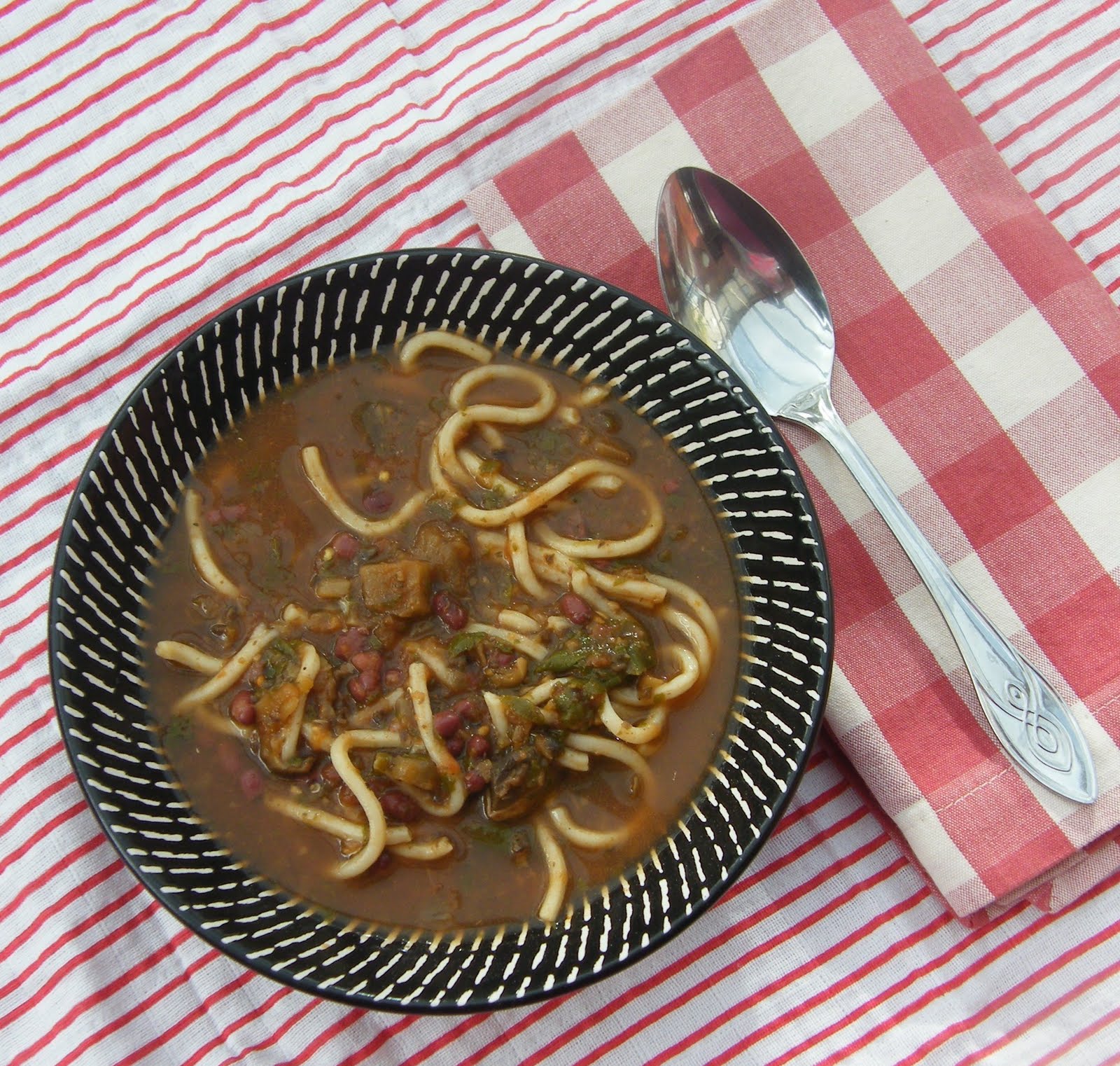 Autumnal Noodle Soup Tinned Tomatoes