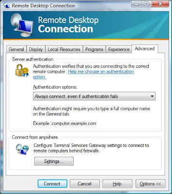 Windows Remote Desktop Web Connection Vista