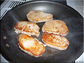 browning the pork loin chop