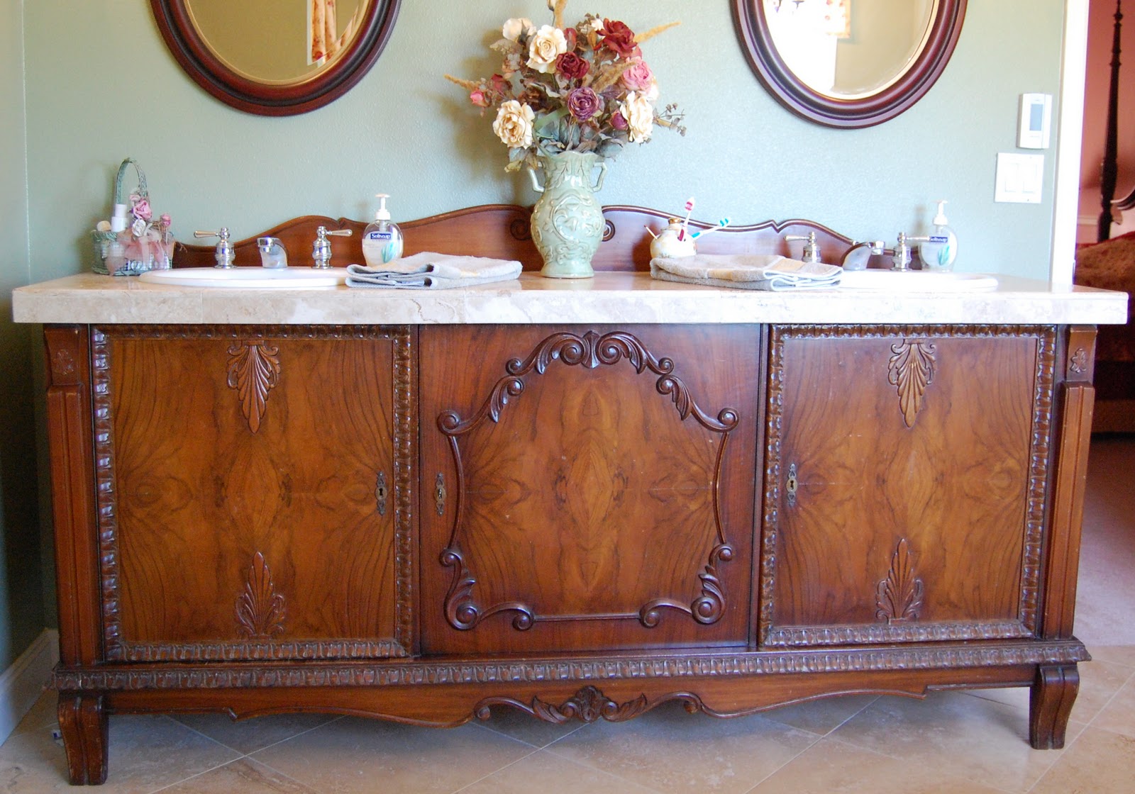 saltbox treasures Sideboard to Sink Vanity Makeover