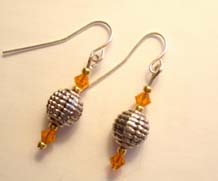 SS Orange & Silver Earrings $20.00