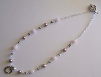 18" Heart Pendant & Purple Pearl Necklace $35.00