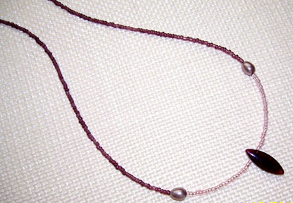 20" Purple Glass Pendant Necklace $35.00