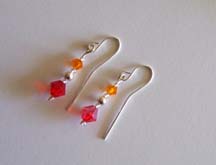 SS Red & Orange Earrings $20.00