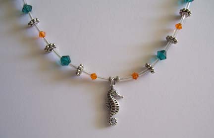 Seahorse Pendant Necklace (close-up)