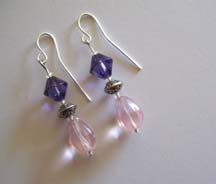 SS Pink & Purple Earrings $20.00