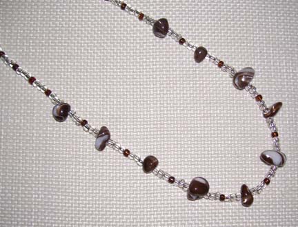 16" Polished Brown Agate Necklace $25.00