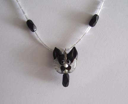 Cat Pendant Necklace (close-up)