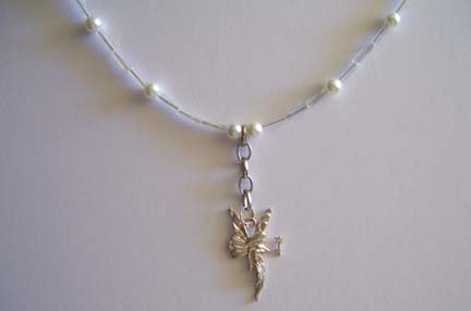 Sterling Fairy Pendant Necklace (close-up)