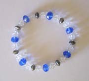 7.5" Royal Blue & Clear Bracelet $30.00
