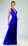 Blue Halter Top Prom Dresses