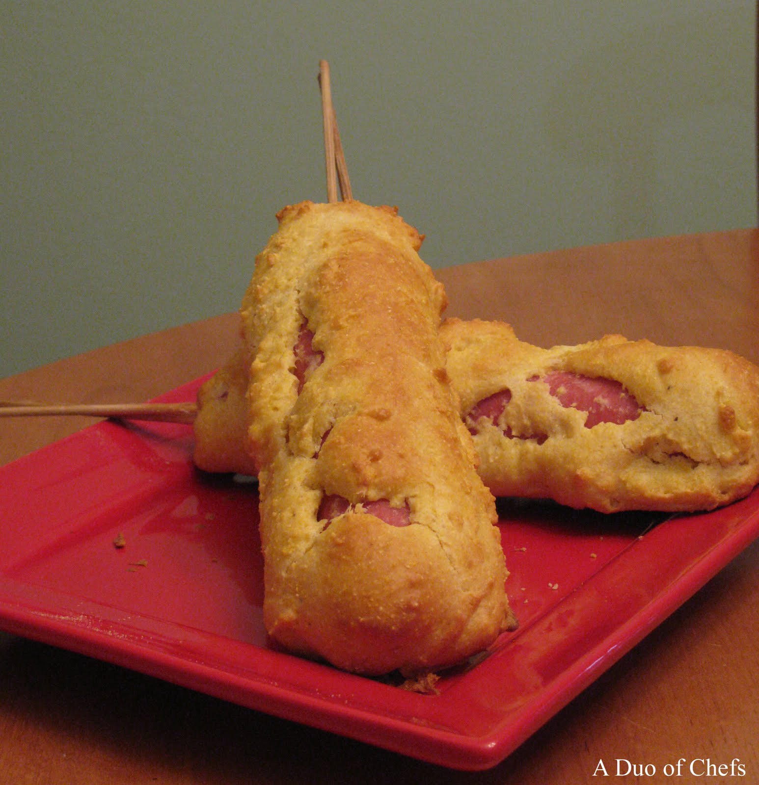 A Duo of Chefs Homemade Baked Corn Dogs