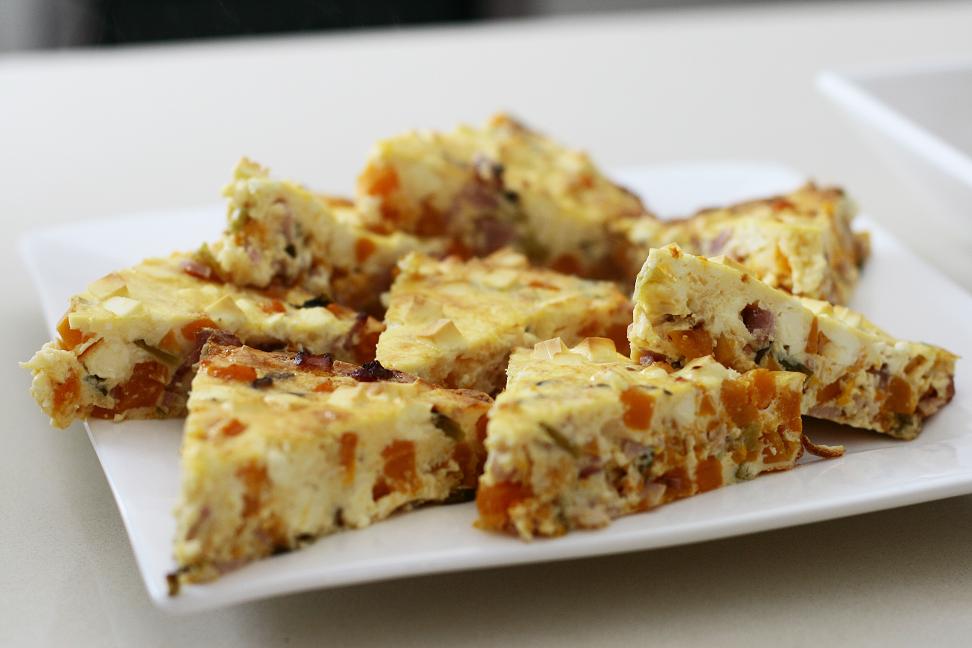 SCRAPSISTER Roast Pumpkin, Bacon and Feta Frittata