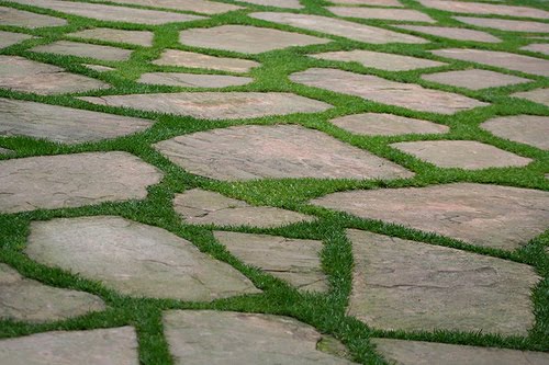 grass with pavers
