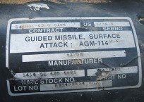 Etiqueta de míssil americano usado por Israel em Gaza