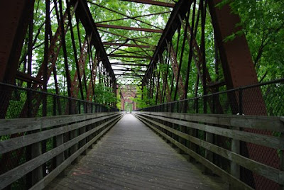 Railroad bridge from Elwell State Park in Northampton, Mass