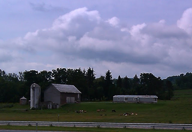 Photo of a farm along the New York Thruway westbound