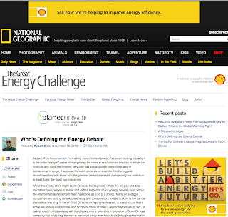 Robert Stone's Last Contribution to National Geographic's Great Energy Challenge - Sponsored by Shell Oil Company 1