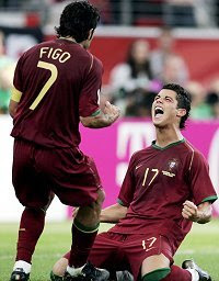 Figo e Cristiano Ronaldo