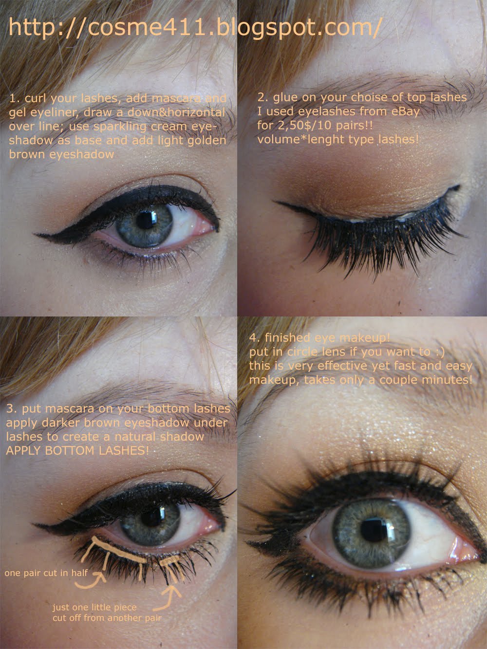 how to put on fake eyelashes without glue