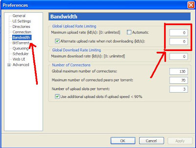 Utorrent preference window setting