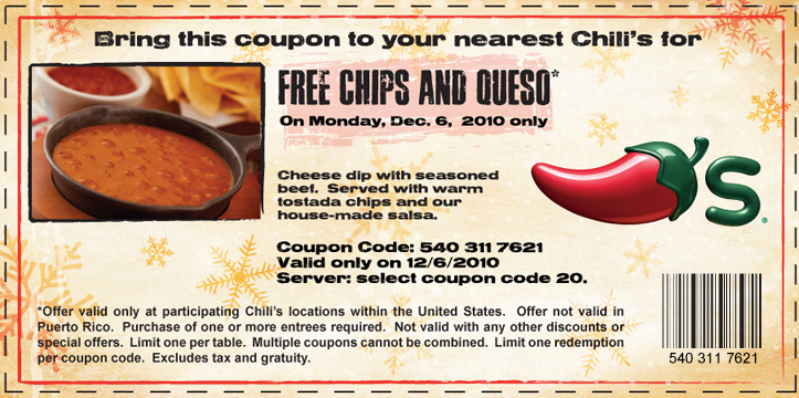 Chilis Free Queso