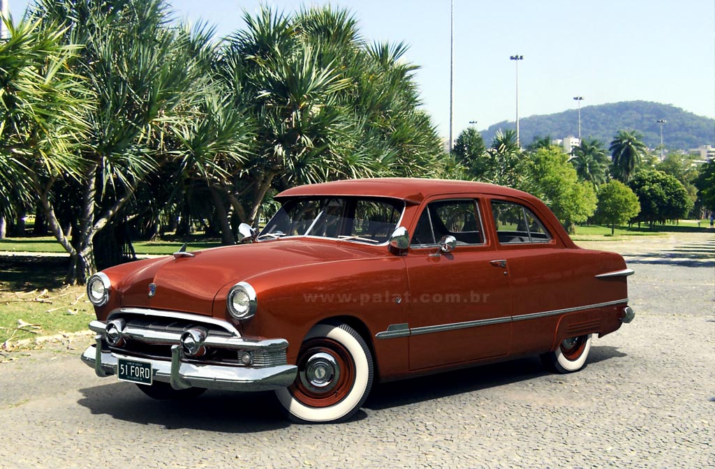 Two composition renders 1960 Mercury Comet and 1951 Ford Tudor