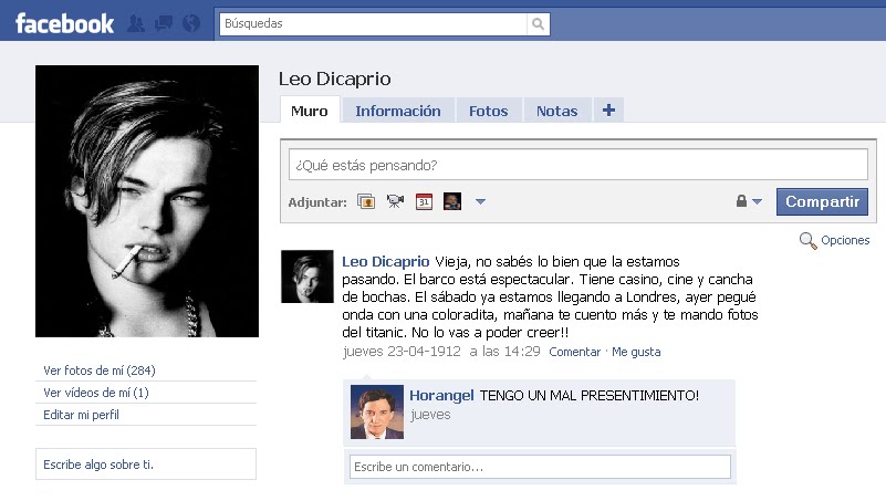 Facebook de famosos  jajajaja.... FACELEO