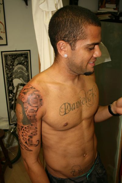 Alves is a true family man While he has a picture of his wife on his right