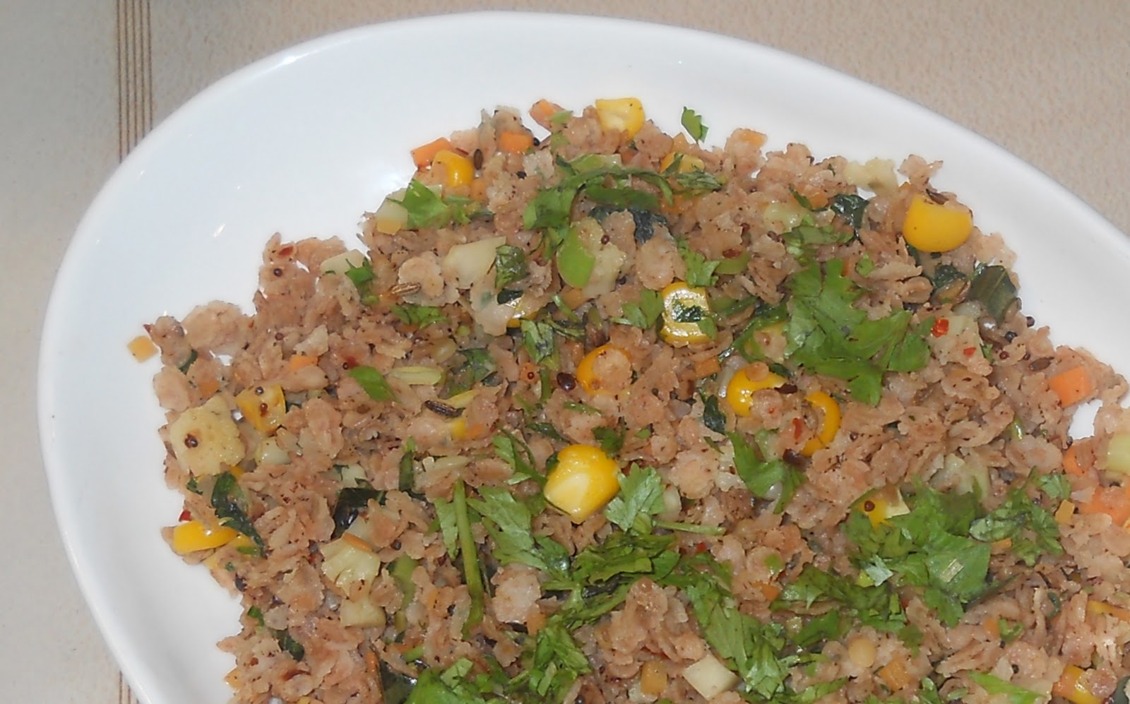 Millet Poha with Corn and Capsicum
