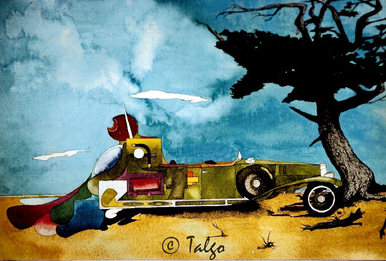 The Return of Son of Incogneato Dali's Car (color ink on paper)
