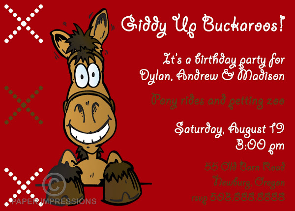 Buckaroo Birthday Invitation