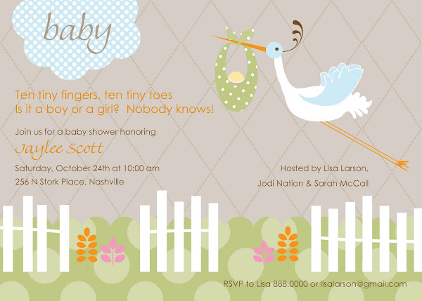Special Delivery Stork Baby Shower Invitation