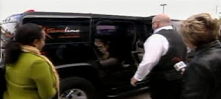 Linda Brown rolls up to Burlington Coat Factory in a Hummer limo