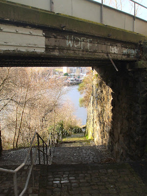 The steps down to the riverside from The Oval just off Walker Road The steps down to the riverside from The Oval just off Walker Road