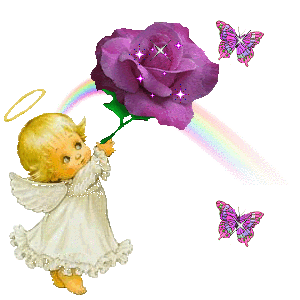 HOMENAJE Angel+con+flor+animado