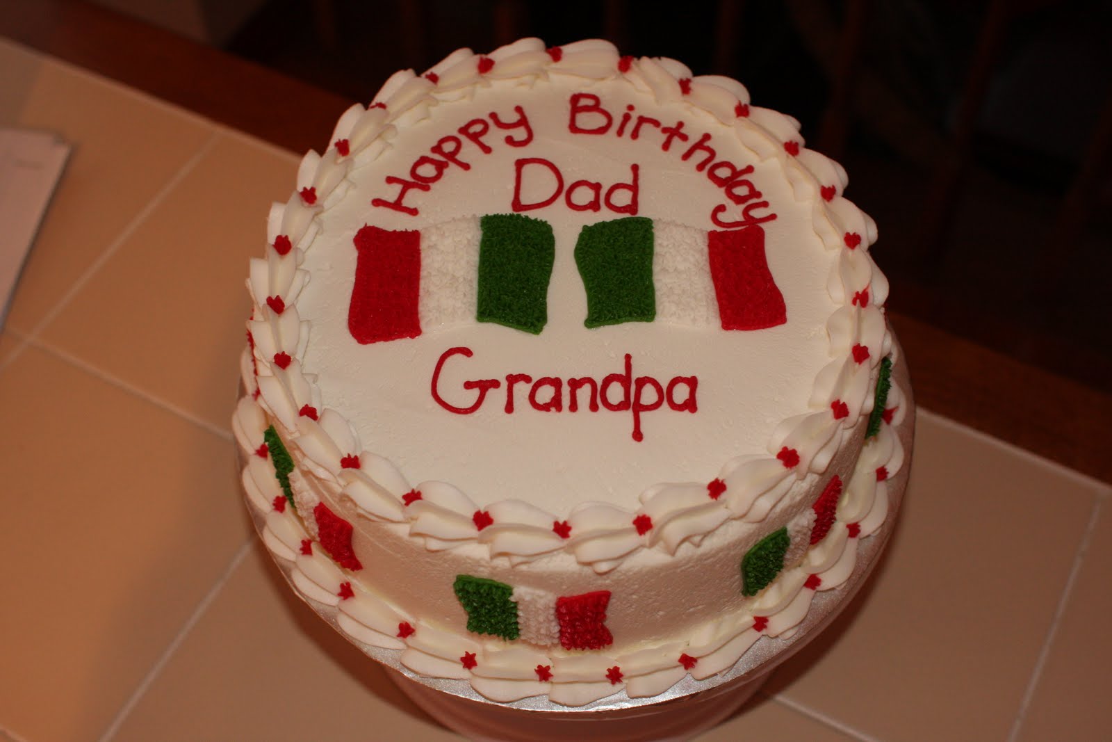 The Buttercream Bakery Italian Flag Birthday Cake