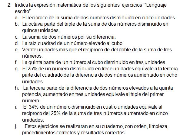 Lenguaje Algebraico