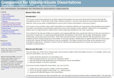 Companion for Undergraduate Dissertations