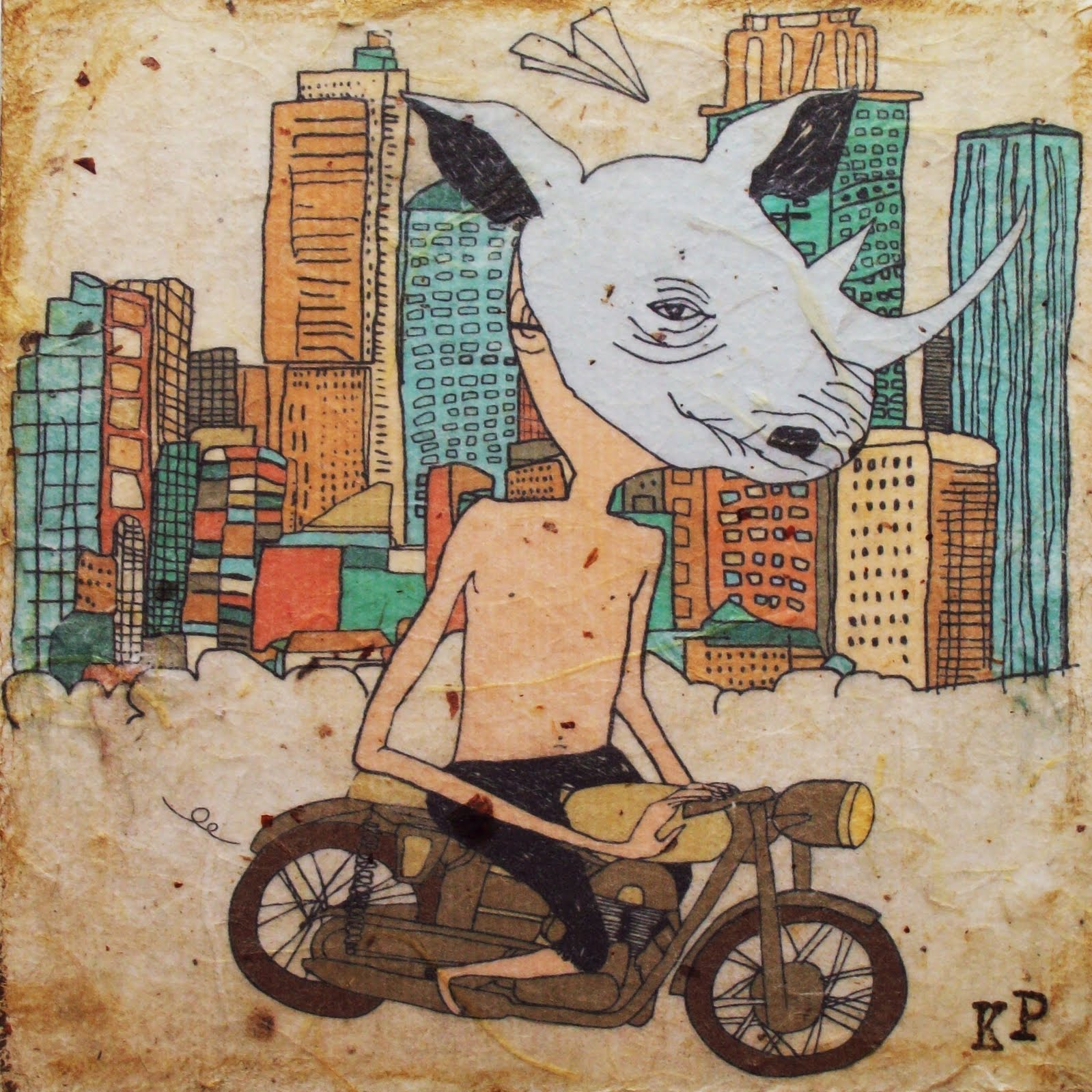 animal*head*vintage Animal Head Art Retro Whale