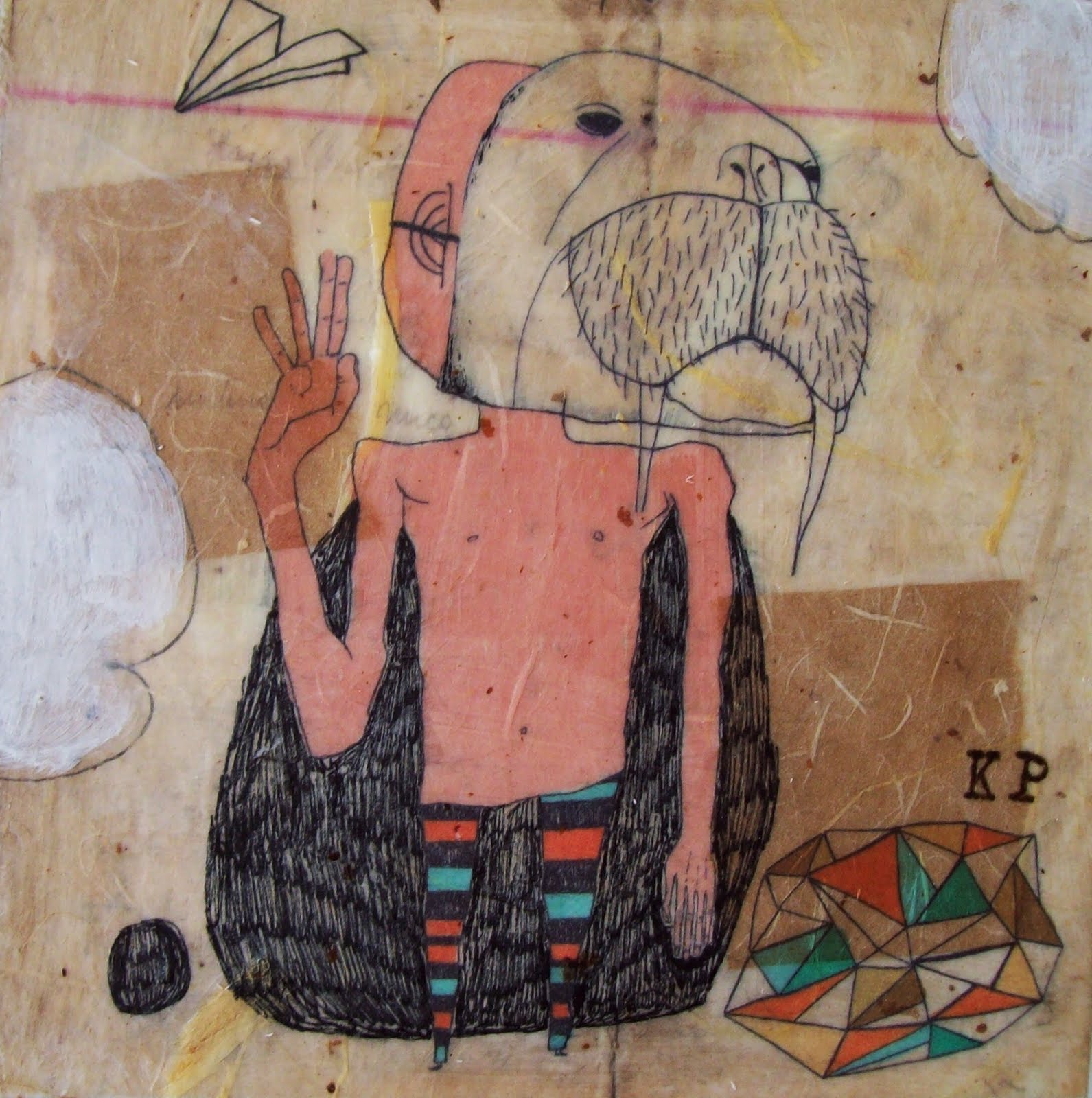 animal*head*vintage Animal Head Art Retro Whale