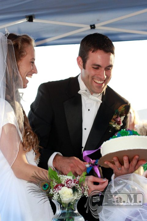 cutting the cake
