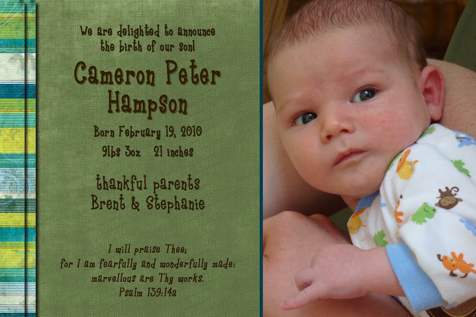 Designs by Willetta birth announcements