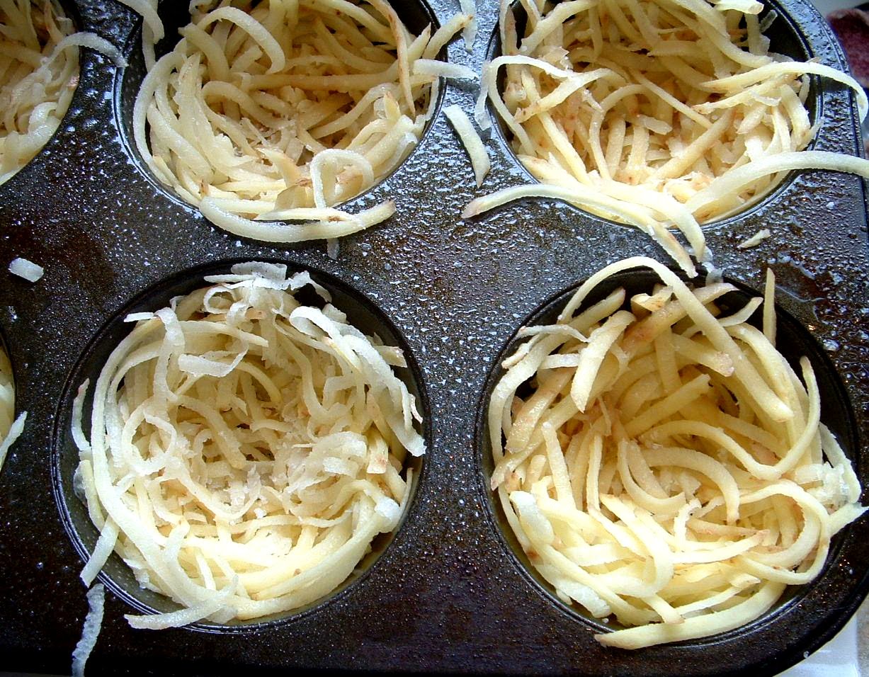 A Feast for the Eyes Eggs in Baskets with Candied Bacon & Eggland's